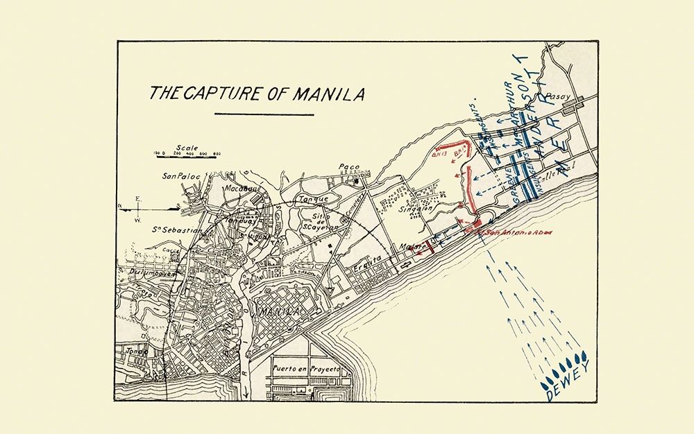 Capture of Manila Philippines 1898 art print by Dewey for $57.95 CAD