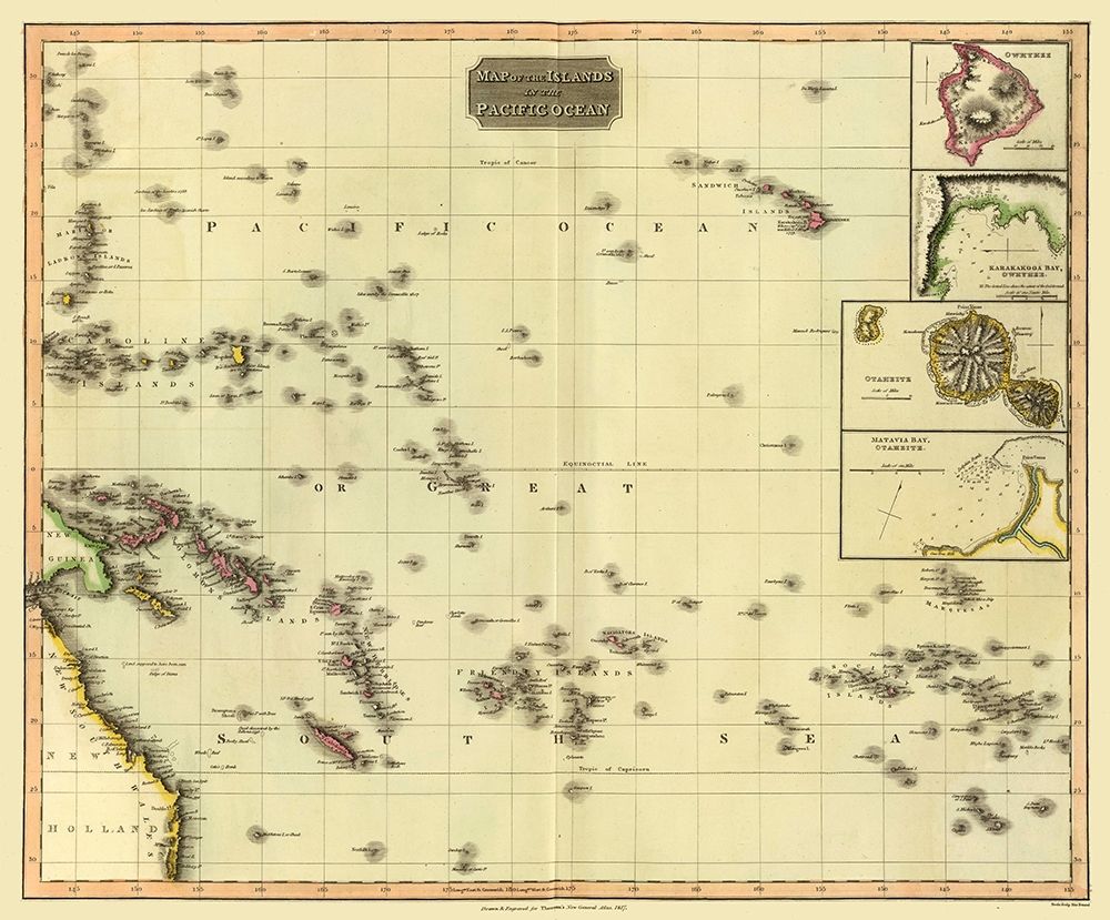 Pacific Ocean Islands - Thomson 1817  art print by Thomson for $57.95 CAD