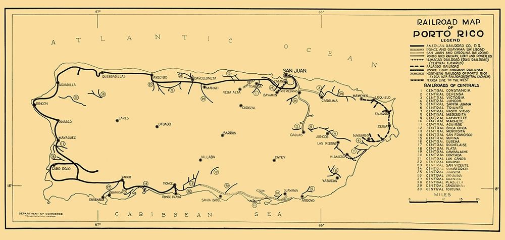 Railroads Caribbean Puerto Rico art print by Dept of Commerce for $57.95 CAD