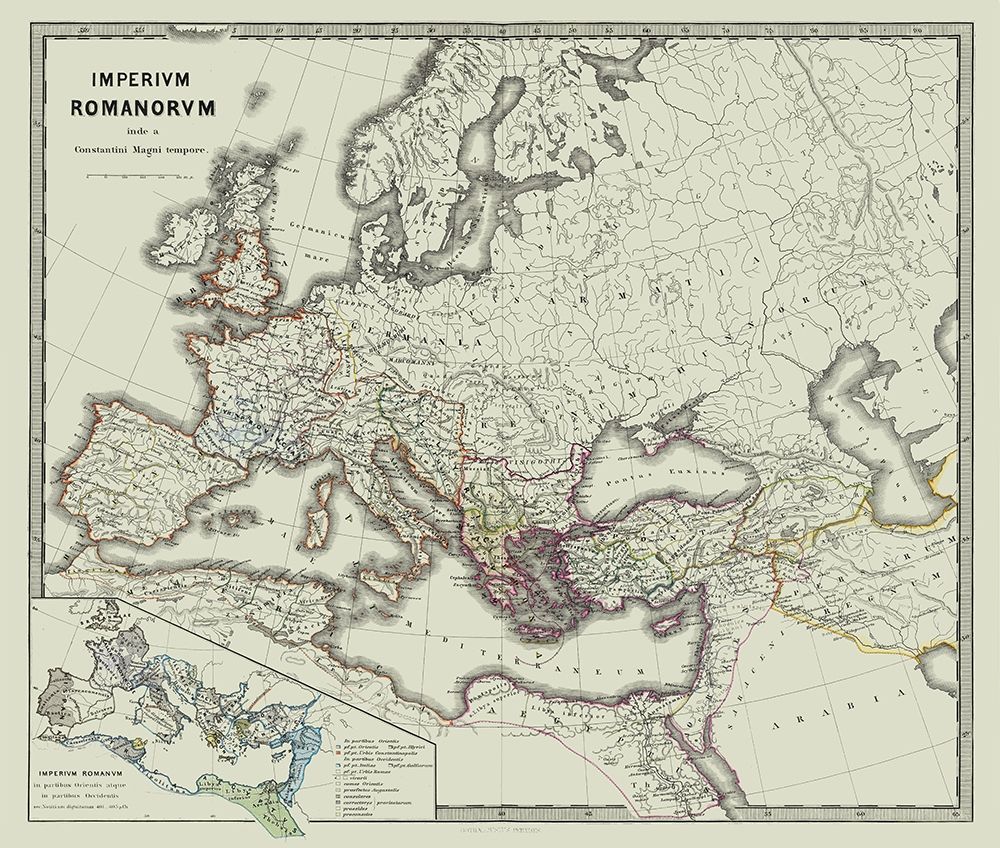 Europe Roman Empire - Spruner 1865 art print by Spruner for $57.95 CAD