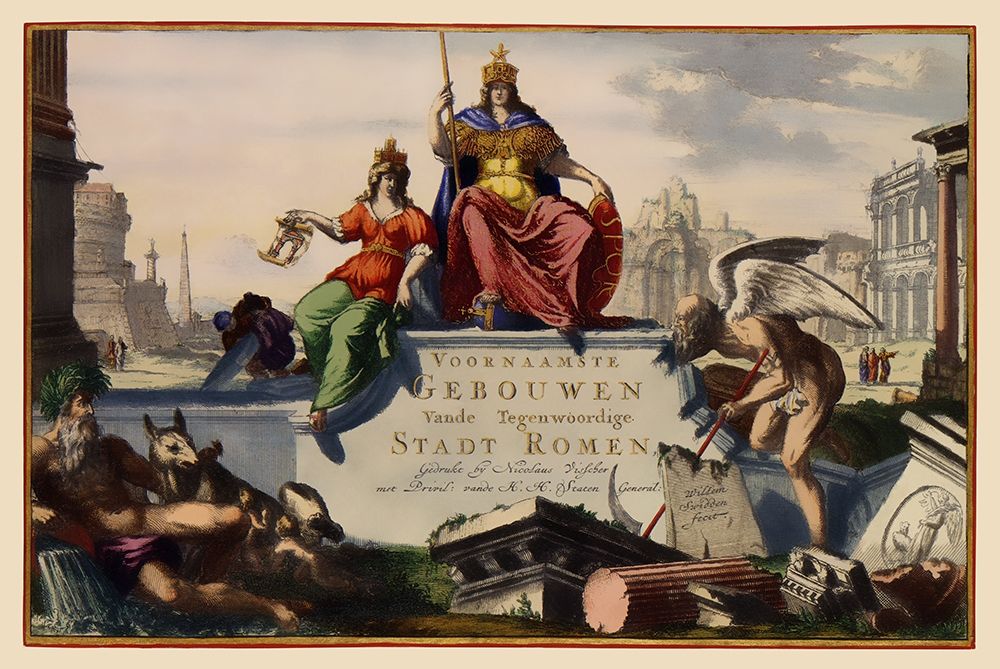 Rome Italy Title Page - Visscher 1681 art print by Visscher for $57.95 CAD