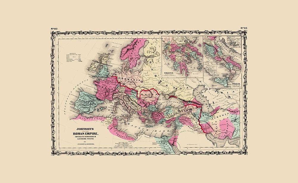 Mediterranean Roman Empire - Johnson 1860 art print by Johnson for $57.95 CAD