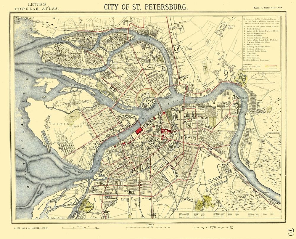 Saint Petersburg Russia Europe - Letts 1883 art print by Letts for $57.95 CAD