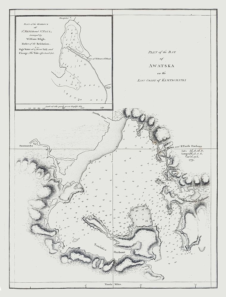 Bay of Awatska Kamtschatka Russia - Bligh 1785 art print by Bligh for $57.95 CAD