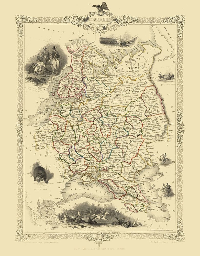 Europe Russia - Tallis 1851 art print by Tallis for $57.95 CAD