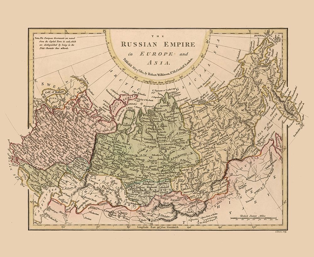 Russian Empire Europe Asia Russia - Wilkinson 1801 art print by Wilkinson for $57.95 CAD