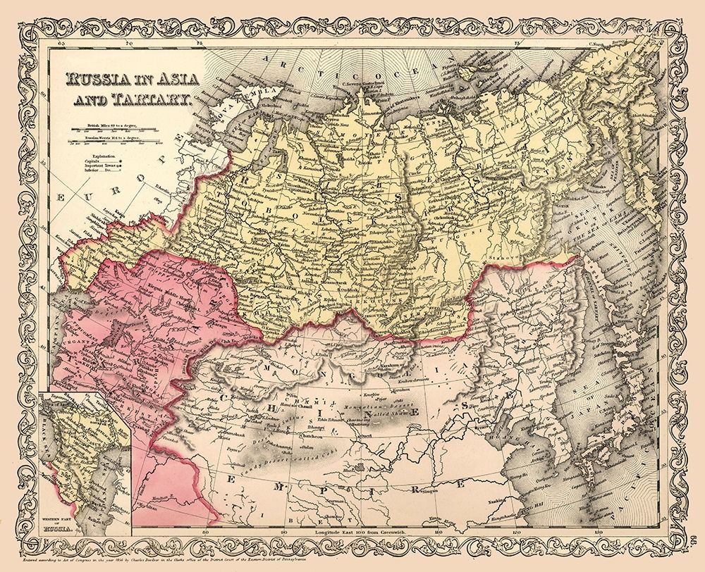 Asia Tartary Russia Mongolia - Desilver 1856 art print by Desilver for $57.95 CAD