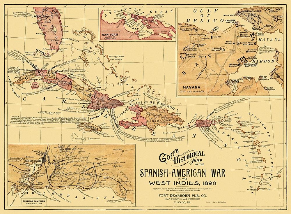 Spanish American War West Indies Caribbean art print by Goff for $57.95 CAD