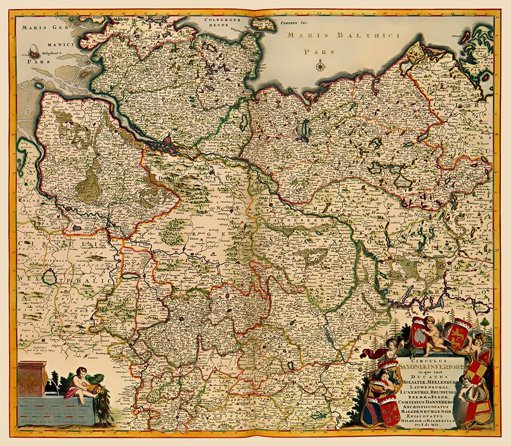 Saxony Germany - De Wit 1688 art print by De Wit for $57.95 CAD