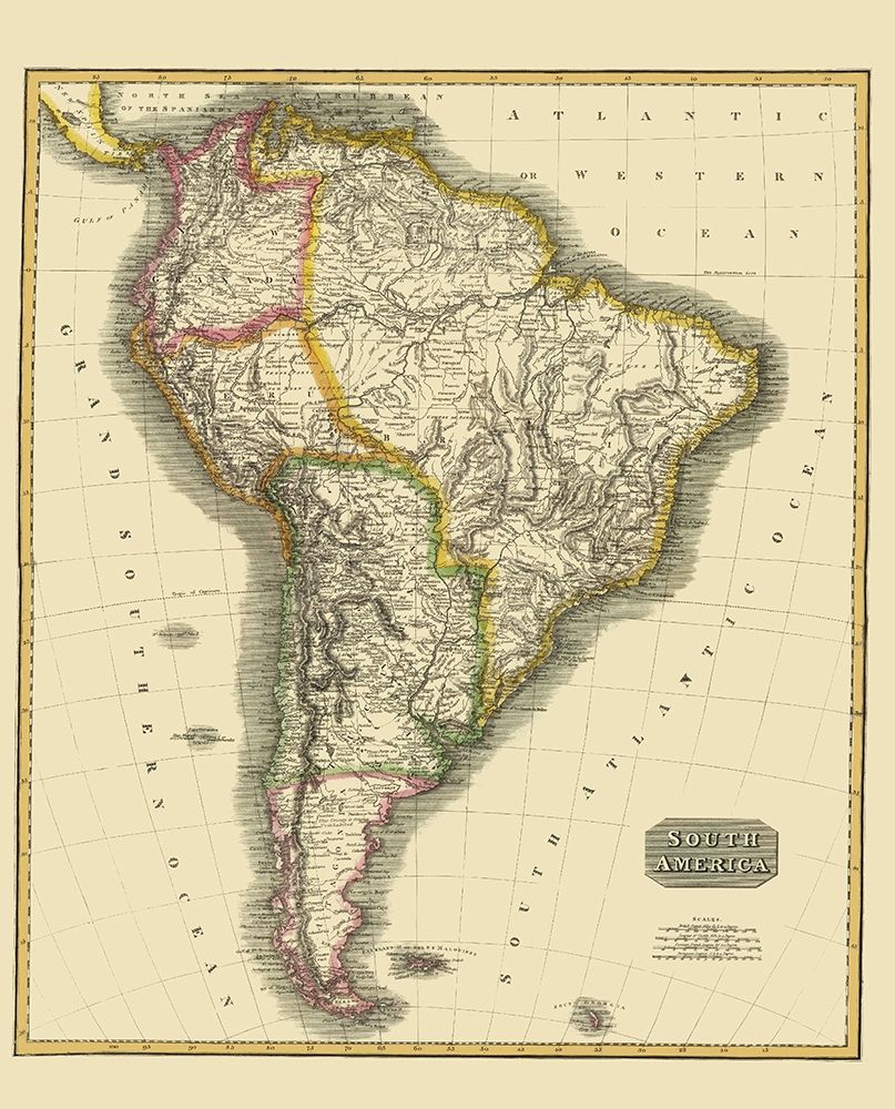 South America - Thomson 1815 art print by Thomson for $57.95 CAD