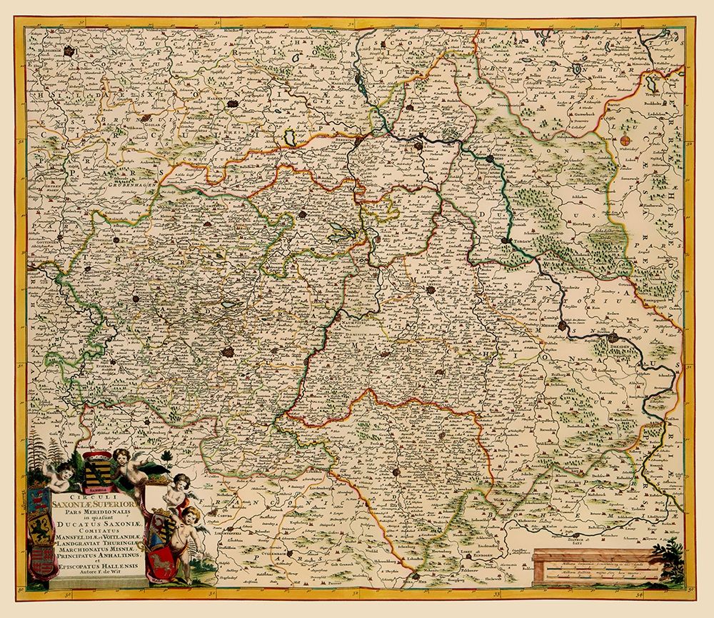 Saxony Region Germany - De Wit 1688 art print by De Wit for $57.95 CAD