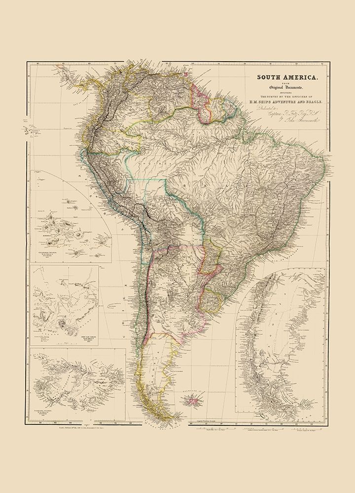 South America - Arrowsmith 1844 art print by Arrowsmith for $57.95 CAD