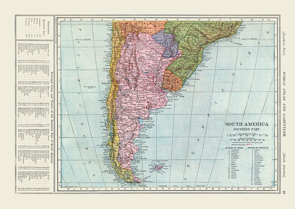 Southern South America - Reynold 1921 art print by Reynold for $57.95 CAD