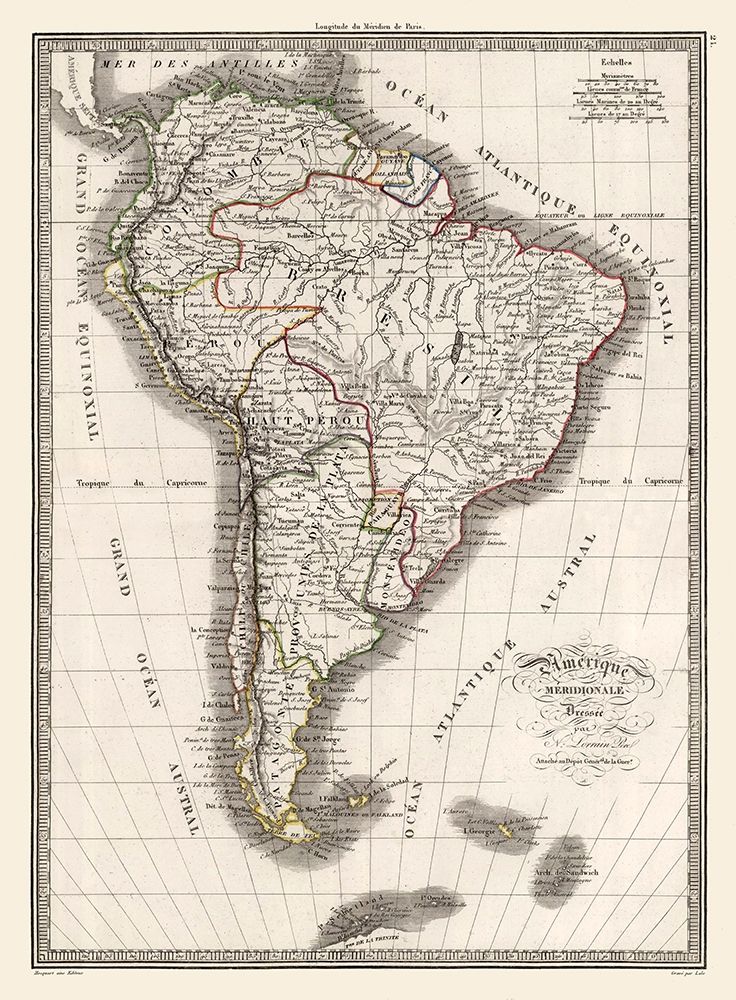 South America - Monin 1839 art print by Monin for $57.95 CAD