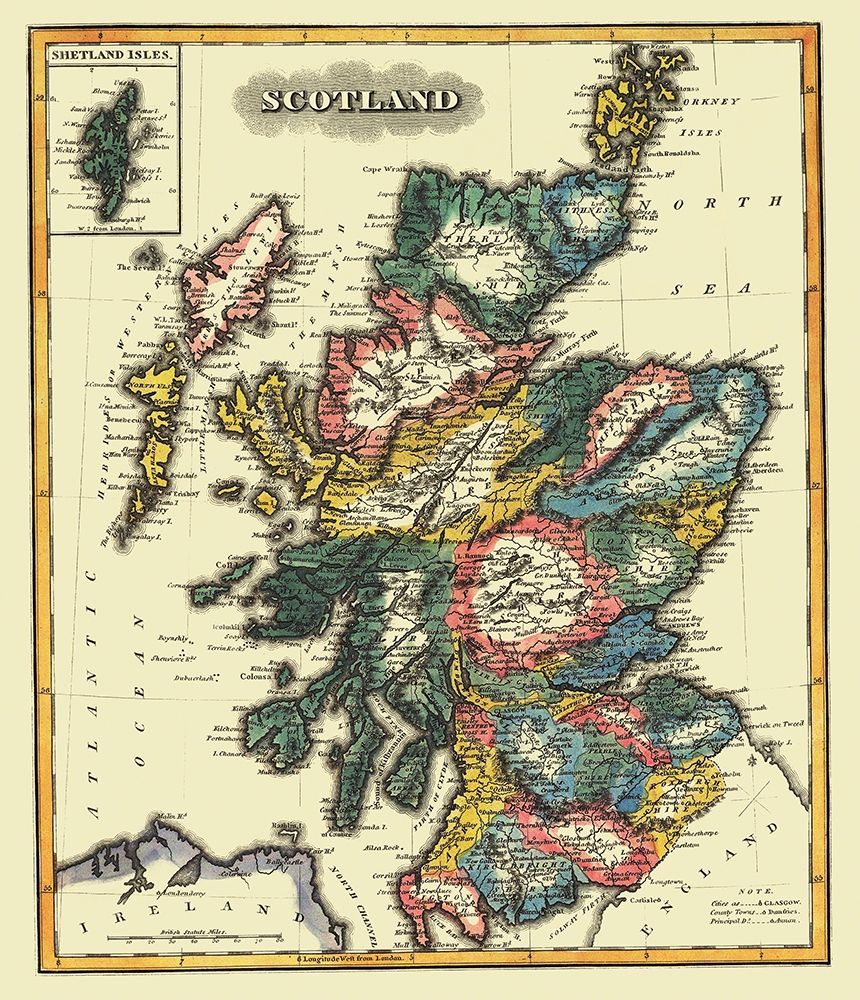 Great Britain Scotland - Lucas 1823 art print by Lucas for $57.95 CAD
