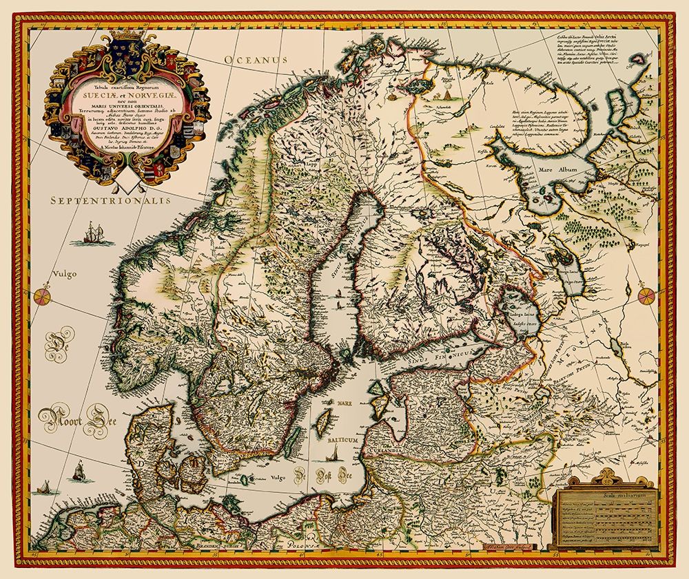 Scandinavia - Visscher 1656 art print by Visscher for $57.95 CAD
