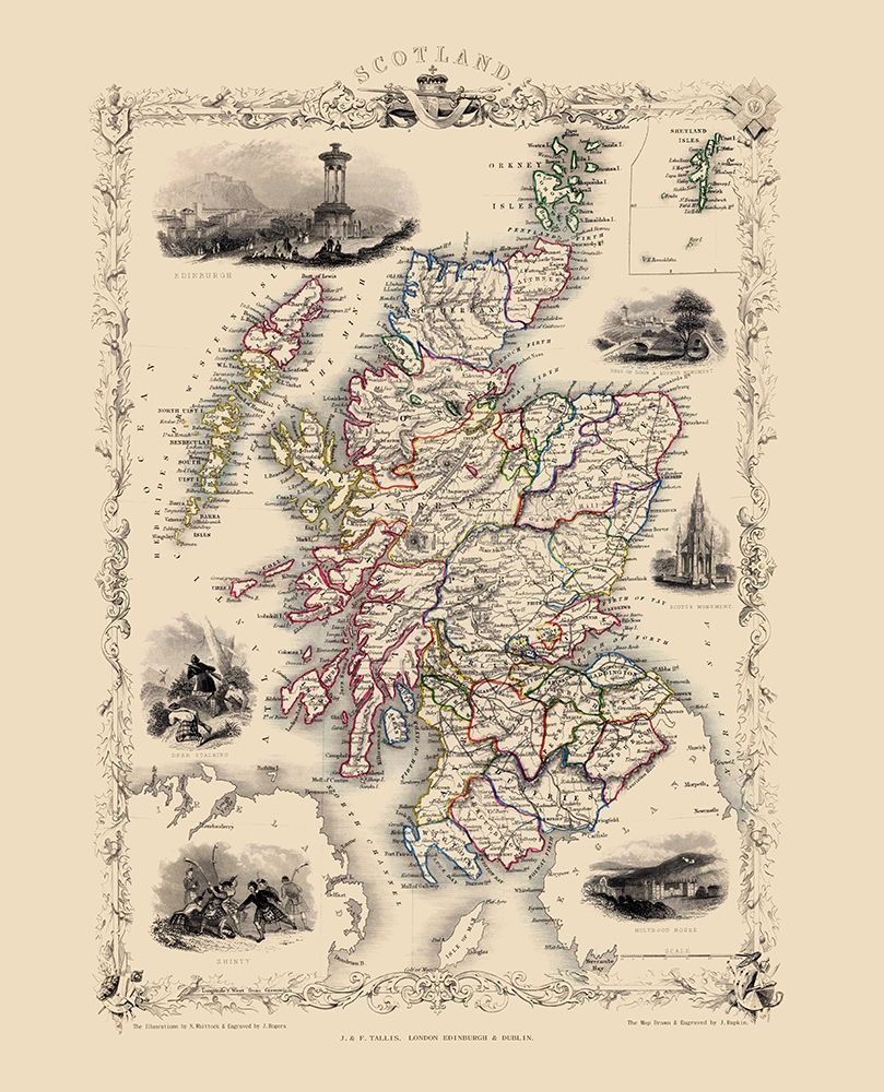 Great Britain Scotland - Tallis 1851 art print by Tallis for $57.95 CAD