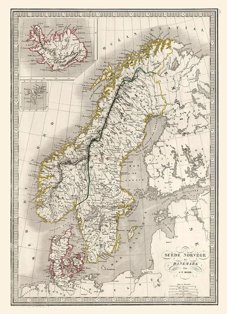 Europe Sweden Norway Denmark - Monin 1839 art print by Monin for $57.95 CAD