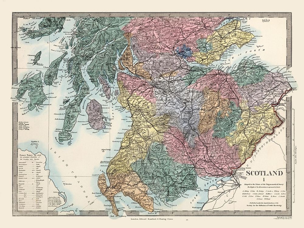 Southern Scotland - Topograpy - Stanford art print by Stanford for $57.95 CAD