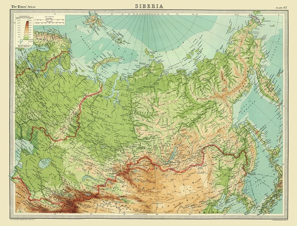 Asia Siberia Times Russia - Bartholomew 1922 art print by Bartholomew for $57.95 CAD