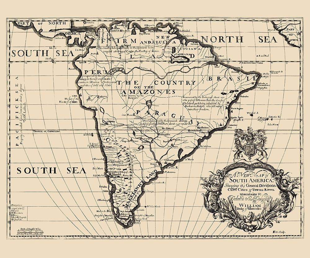 South America - Wells 1700 art print by Wells for $57.95 CAD