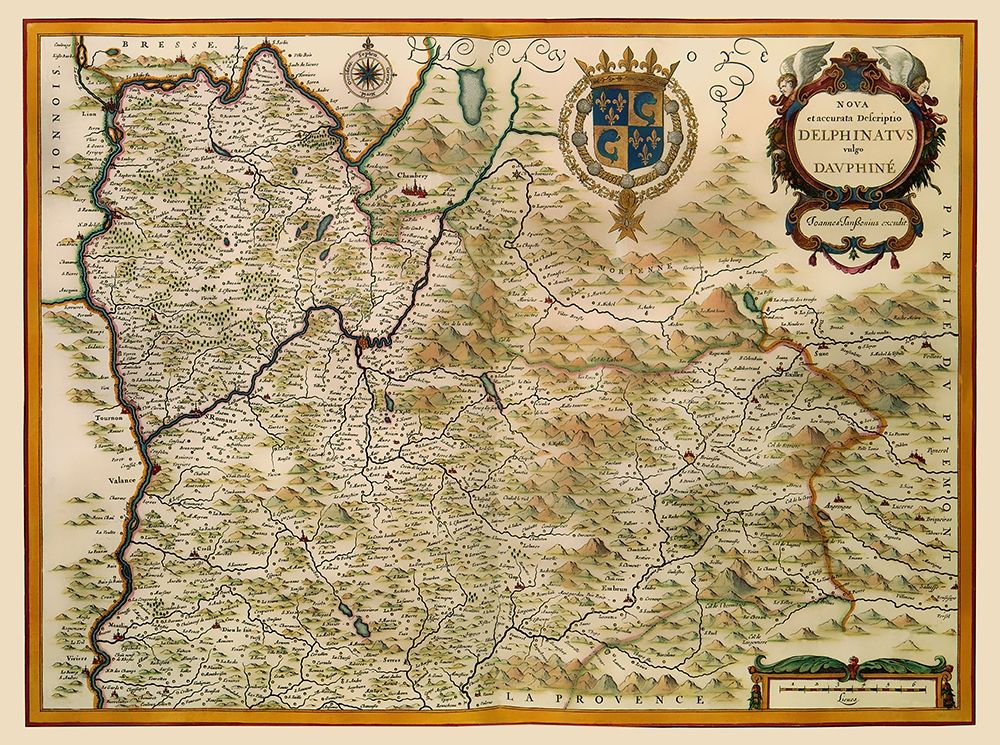 Southeastern Wine Region France - Jansson 1638 art print by Jansson for $57.95 CAD