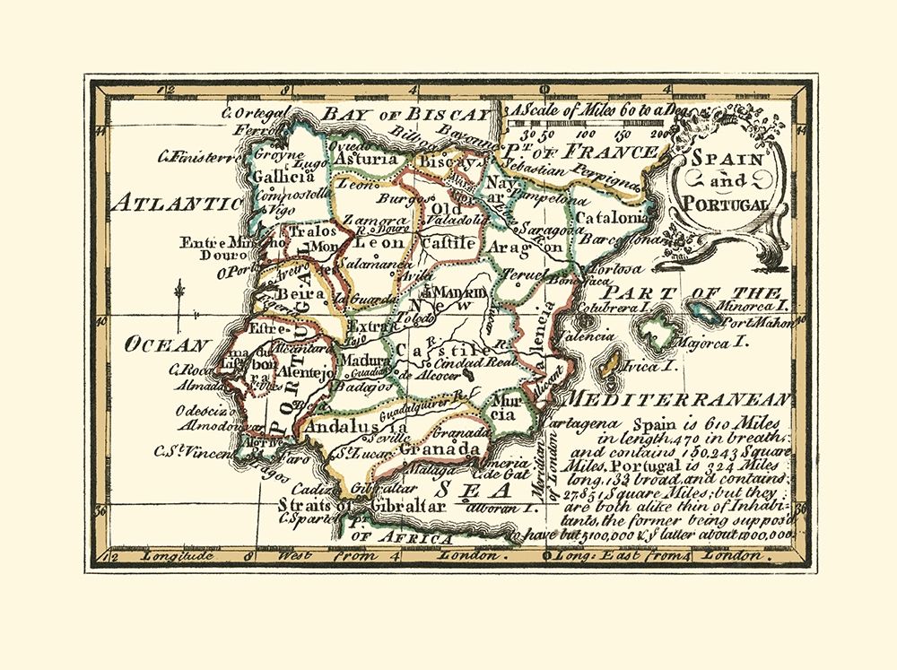 Spain Portugal - Gibson 1758 art print by Gibson for $57.95 CAD