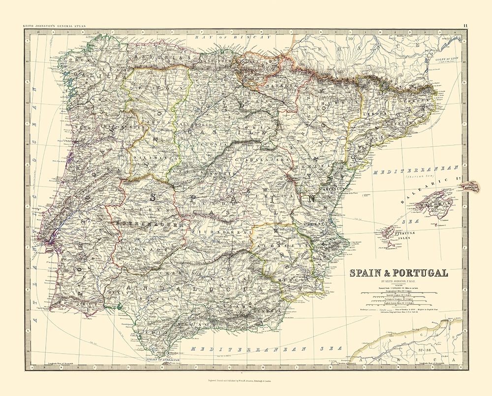 Spain Portugal - Blackwood 1861 art print by Blackwood for $57.95 CAD