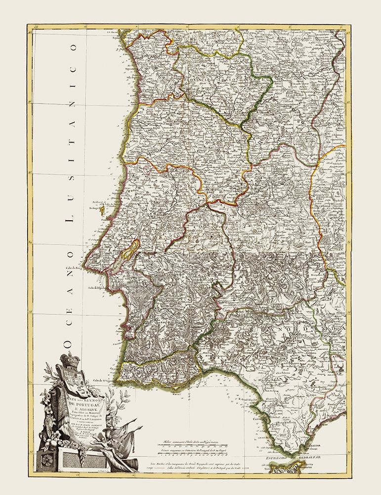 Spain Portugal - Lattre 1780 art print by Lattre for $57.95 CAD