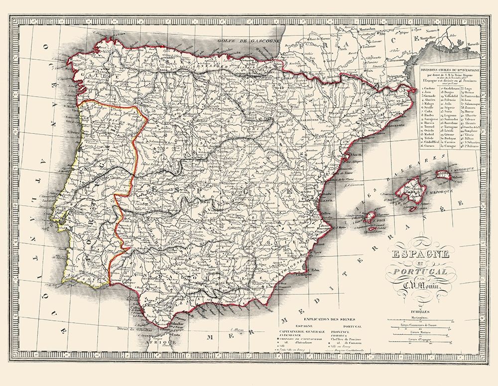 Spain Portugal - Monin 1839 art print by Monin for $57.95 CAD