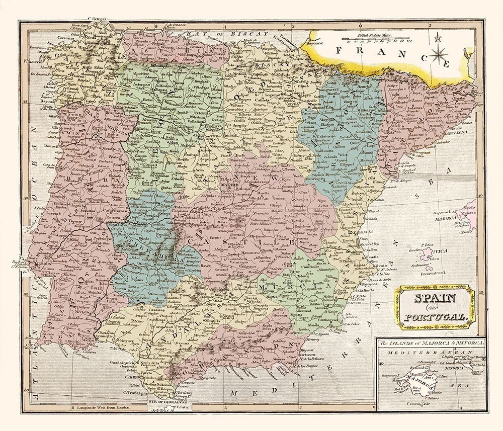 Spain Portugal - Oddy 1811 art print by Oddy for $57.95 CAD