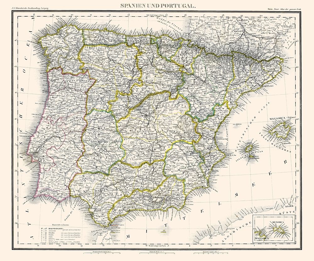 Spain Portugal - Stein 1854 art print by Stein for $57.95 CAD