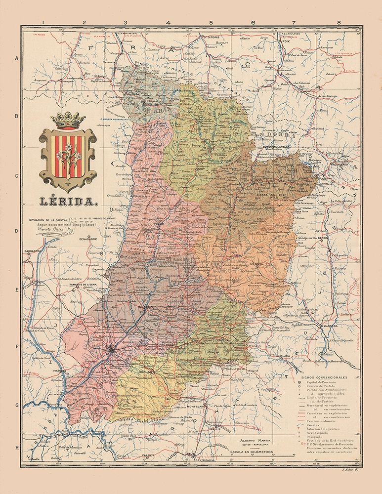 Lleida Spain Europe - Martin 1911 art print by Martin for $57.95 CAD