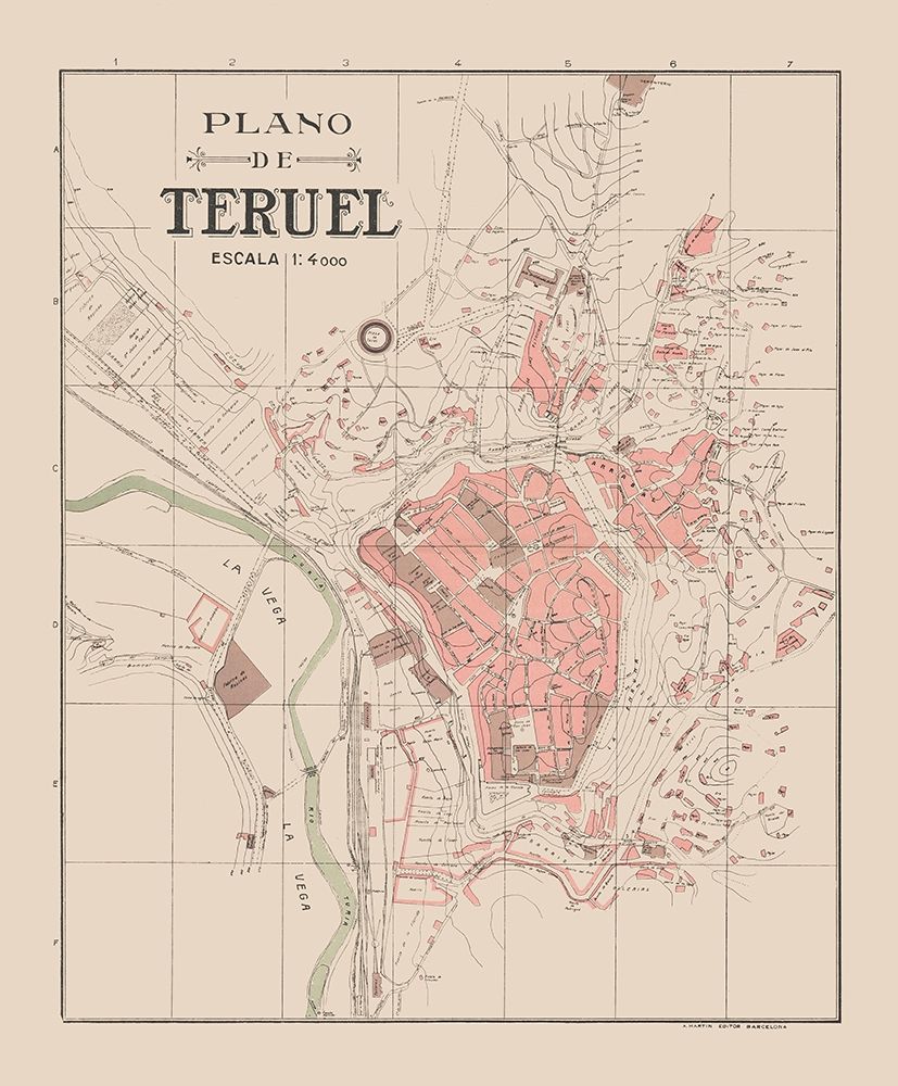 Teruel Spain Europe - Martin 1911 art print by Martin for $57.95 CAD