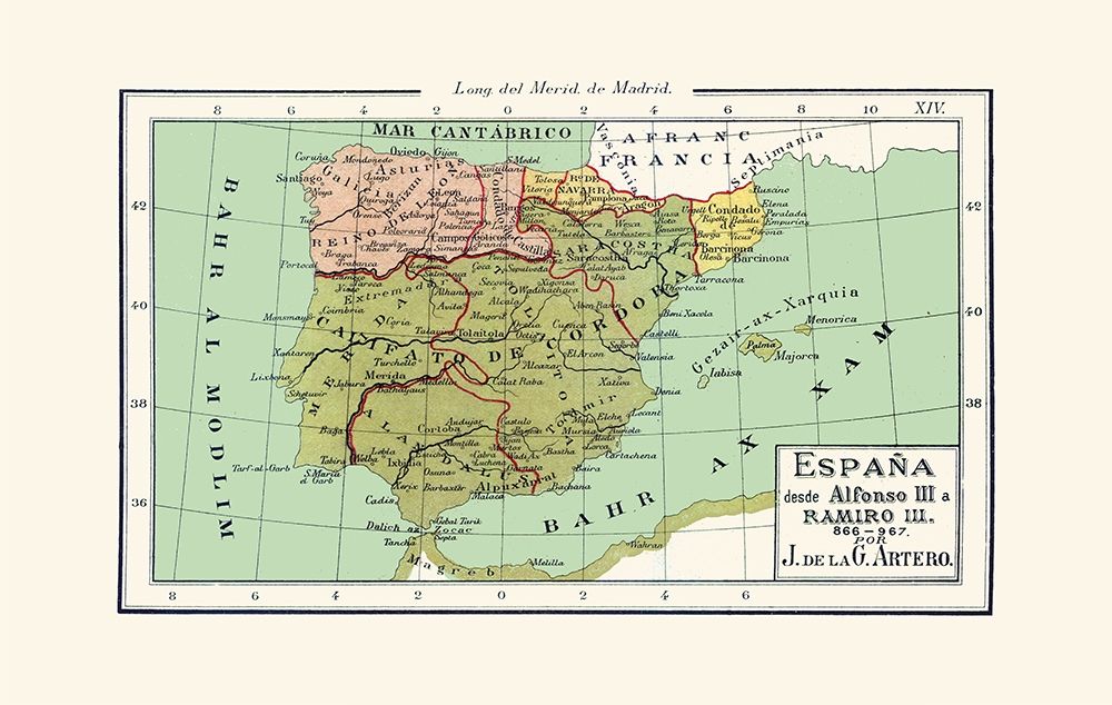 Spain 866 AD to 967 AD - Artero 1879 art print by Artero for $57.95 CAD