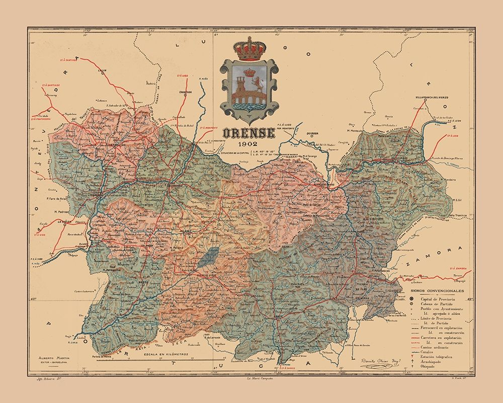 Ourense Spain 1902 - Martine 1904 art print by Martine for $57.95 CAD