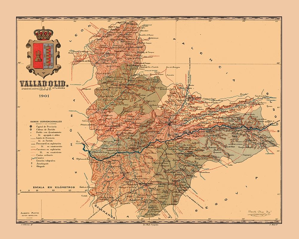 Valladolid Spain 1901 - Martine 1904 art print by Martine for $57.95 CAD