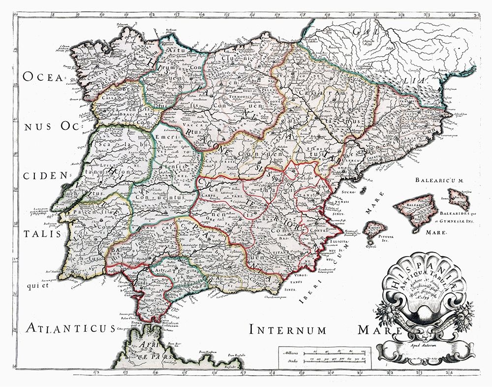 Ancient Spain - Sanson 1641 art print by Sanson for $57.95 CAD