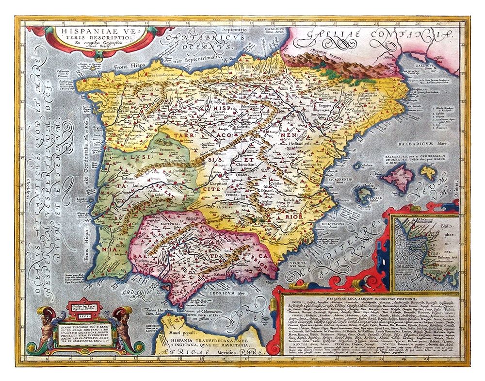 Ancient Spain - Ortelius 1586 art print by Ortelius for $57.95 CAD