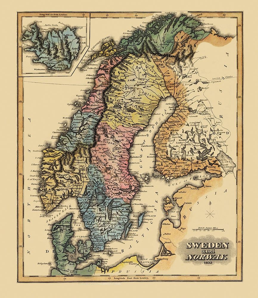 Sweden Norway - Lucas 1823 art print by Lucas for $57.95 CAD