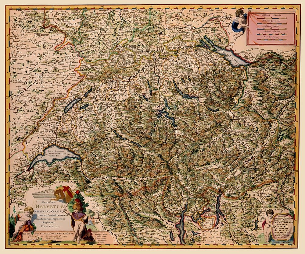 Switzerland - Visscher 1658 art print by Visscher for $57.95 CAD