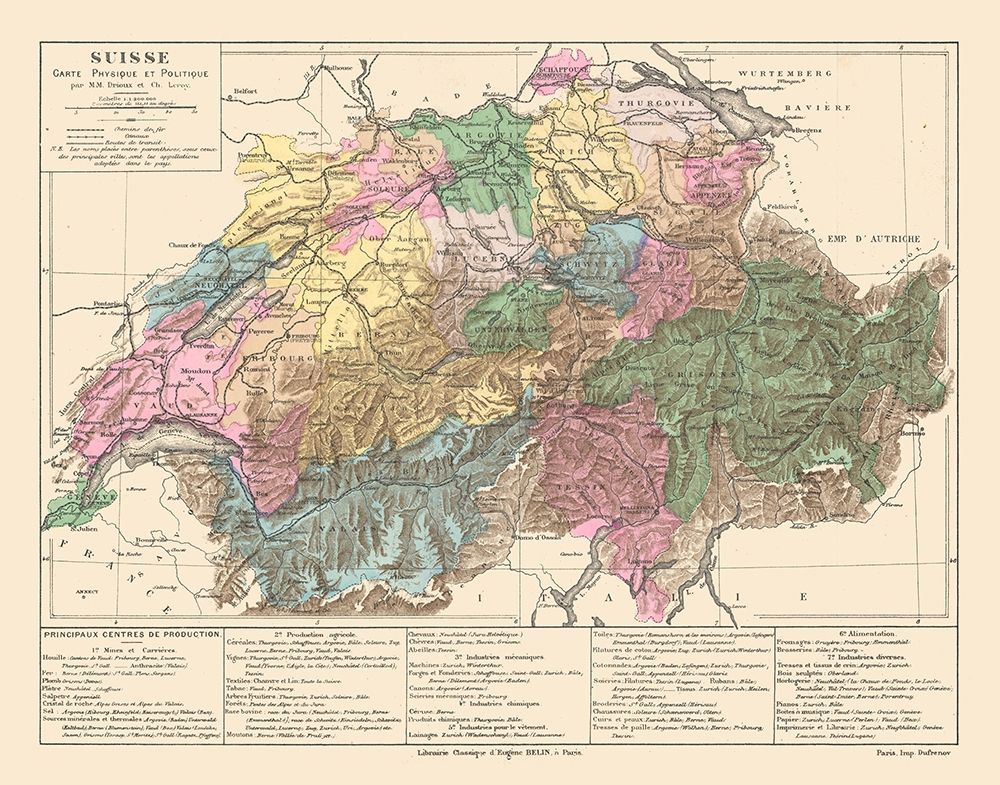 Political Switzerland - Drioux 1882 art print by Drioux for $57.95 CAD