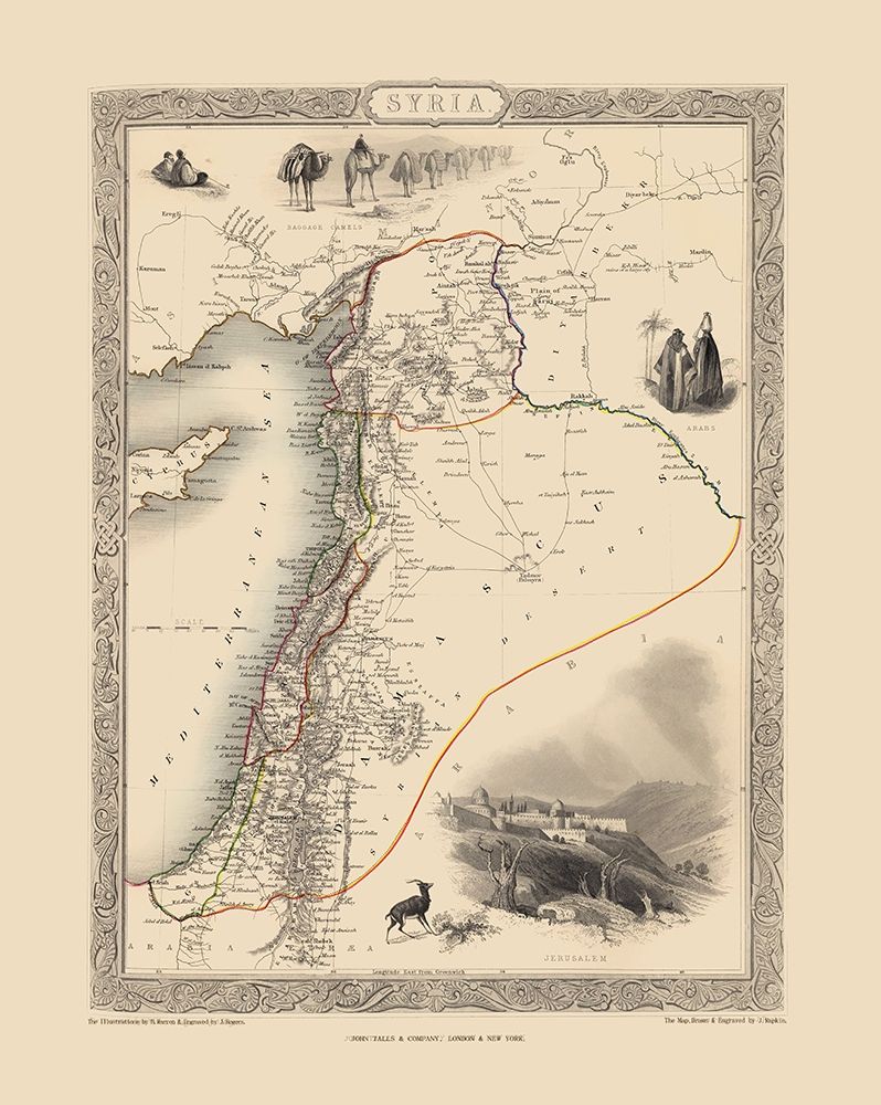Middle East Syria - Tallis 1851 art print by Tallis for $57.95 CAD