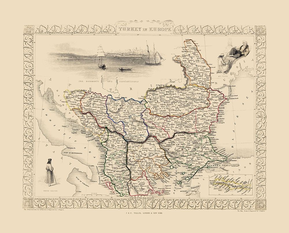 Europe Turkey - Tallis 1851 art print by Tallis for $57.95 CAD