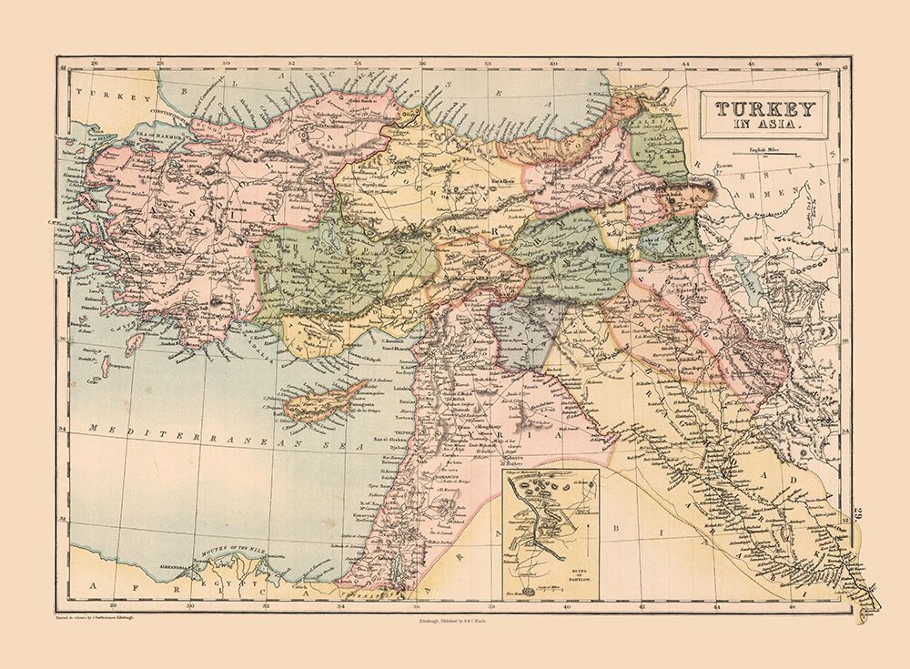 Asia Turkey - Black 1867 art print by Black for $57.95 CAD