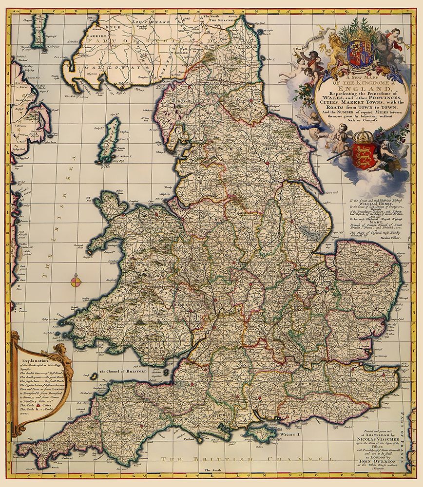 England Wales - Visscher 1690 art print by Visscher for $57.95 CAD