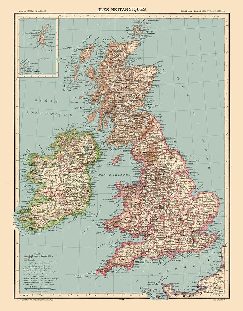 British Isles Great Britain Ireland - Schrader art print by Schrader for $57.95 CAD