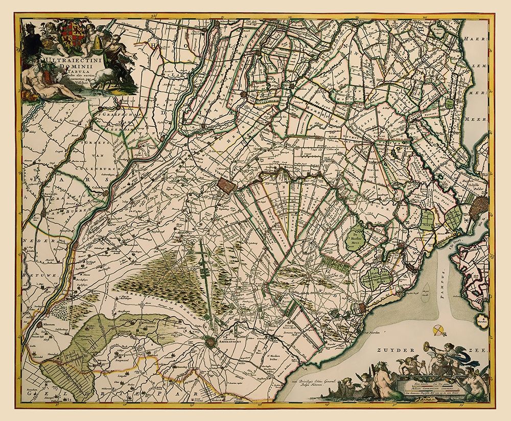 Utrecht Province Netherlands - Visscher 1681 art print by Visscher for $57.95 CAD