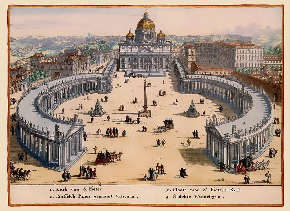 Panoramic Italy Vatican City - Visscher 1681 art print by Visscher for $57.95 CAD