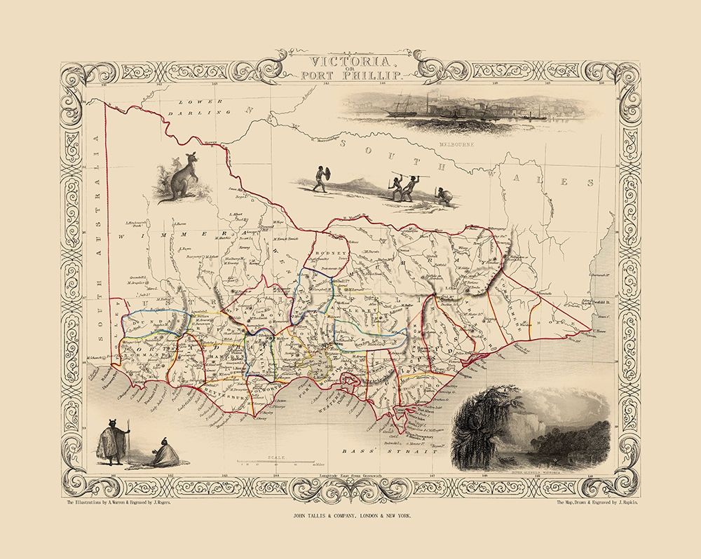 Victoria Australia - Tallis 1851 art print by Tallis for $57.95 CAD